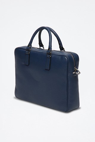 Porta-documentos em couro Marco - Azul-marinho