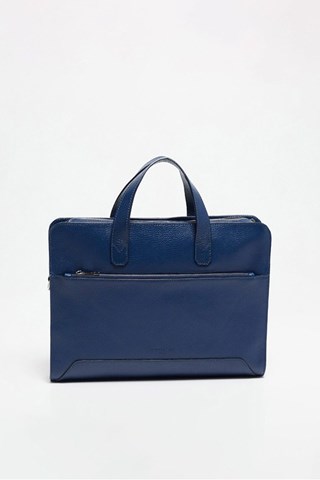 Porta-documentos em couro Lupo - Azul-marinho