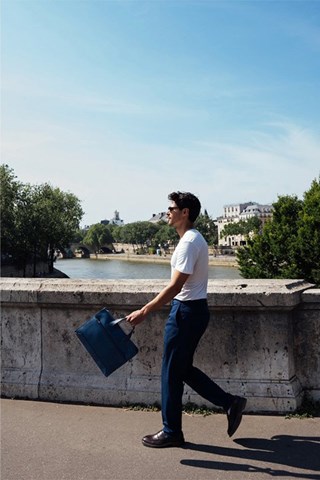 Porta-documentos em couro Lupo - Azul-marinho