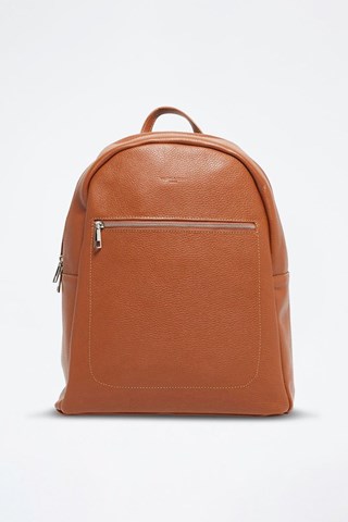 Mochila de couro Lou - Castanho