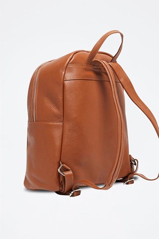 Mochila de couro Lou - Castanho