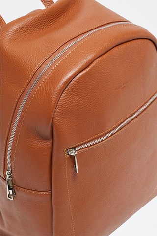 Mochila de couro Lou - Castanho