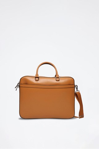 Porta-documentos em couro Tonio Box - Castanho