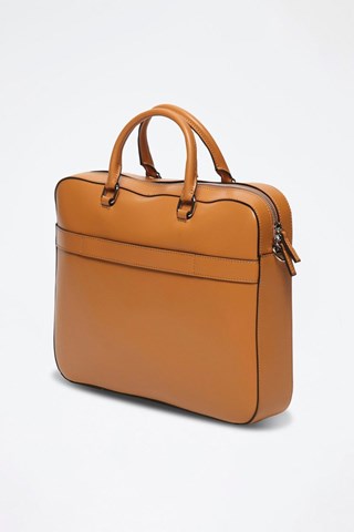 Porta-documentos em couro Tonio Box - Castanho