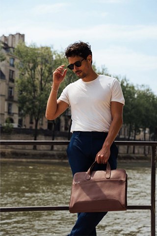 Porta-documentos em couro Lupo - Castanho