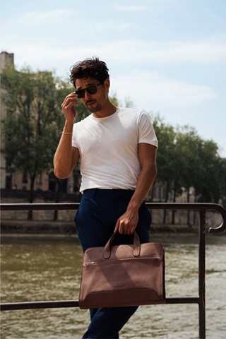 Porta-documentos em couro Lupo - Castanho