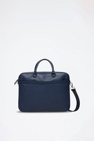 Porta-documentos em couro Antonio - Azul-marinho