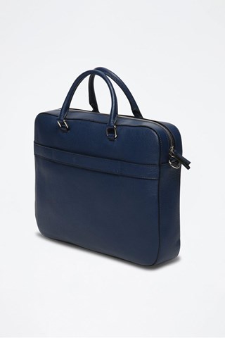 Porta-documentos em couro Antonio - Azul-marinho