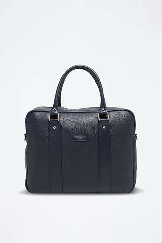 Pasta em couro Iris - Azul-marinho