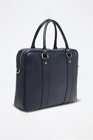 Pasta em couro Iris - Azul-marinho