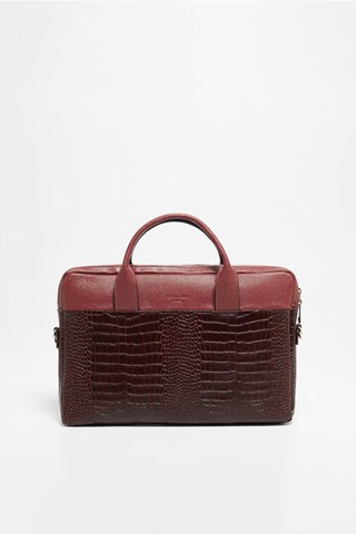 Porta-documentos de couro Alberto Croco - Castanho