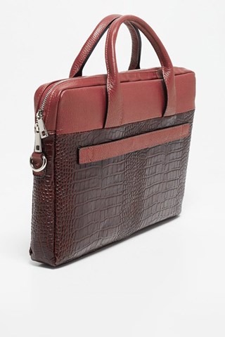 Porta-documentos de couro Alberto Croco - Castanho