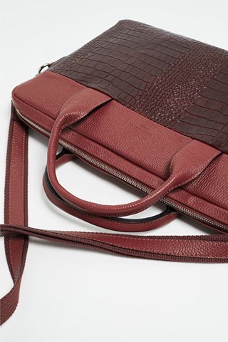 Porta-documentos de couro Alberto Croco - Castanho