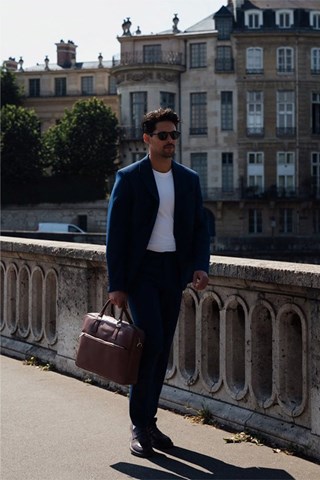 Porta-documentos em couro Marco - Castanho