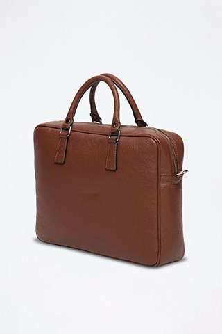 Porta-documentos em couro Marco - Castanho