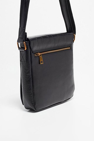 Mala a tiracolo de couro Albano - Preto