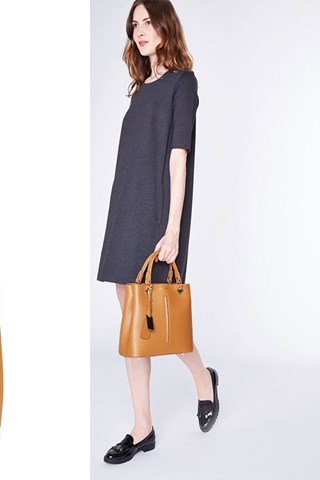 Mala de couro Flamme - Castanho