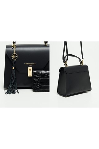 Mala de couro Set Hugo - Preto