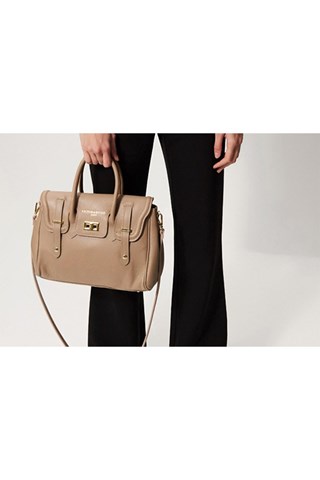 Mala de couro Ondine - Castanho