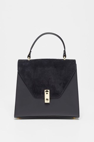 Mala de couro e nobuck Shak - Preto