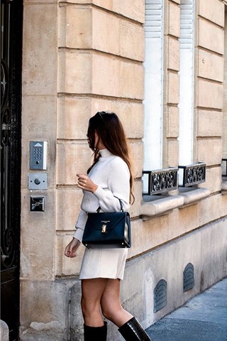 Mala de couro Hugo - Preto