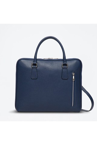 Pasta em couro Davide - Azul