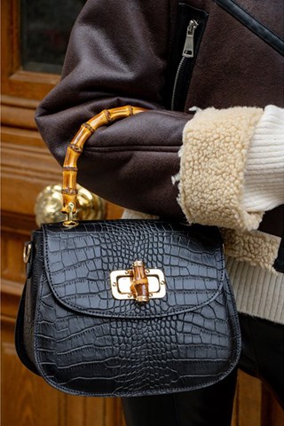 Mala de couro Elia - Preto