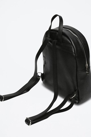 Mochila de couro Mini Lou - Preto