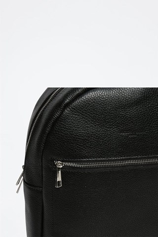 Mochila de couro Mini Lou - Preto