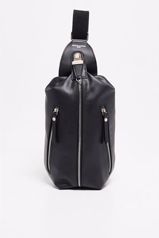 Bolsa de cintura em couro Alex - Preto