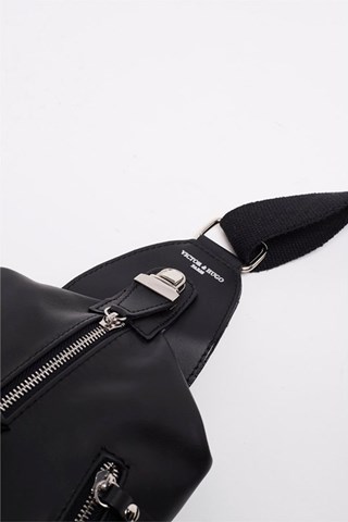 Bolsa de cintura em couro Alex - Preto