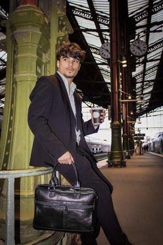 Porta-documentos em couro Donatello - Preto