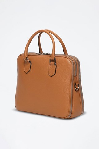 Pasta em couro Elio - Castanho