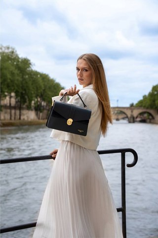 Mala de couro Phoenix  - Preto