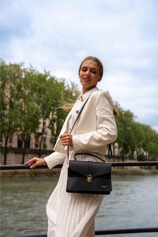 Mala de couro Phoenix  - Preto