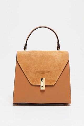 Mala de couro e nobuck Shak - Castanho