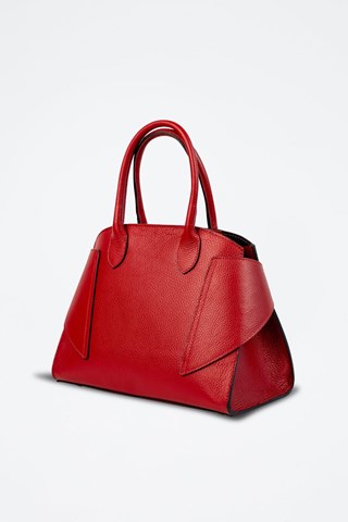 Mala de couro  - Vermelho