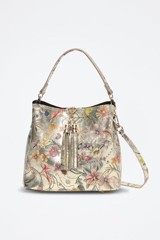 Mala Ema de couro - Dourado