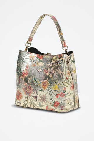 Mala Ema de couro - Dourado