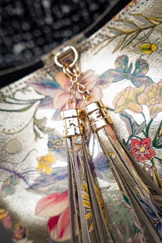 Mala Ema de couro - Dourado