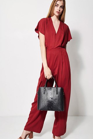 Mala de couro Rafa - Preto