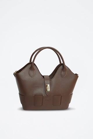 Mala de couro - Castanho