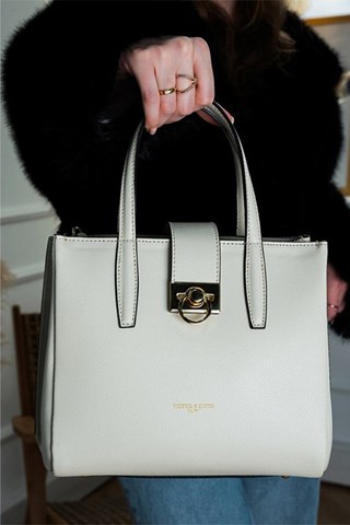 Mala en couro Frida - Branco