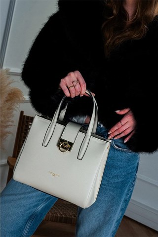 Mala en couro Frida - Branco