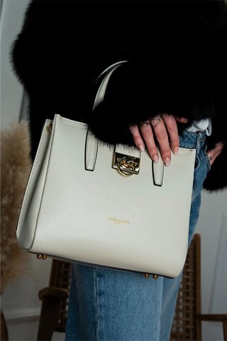 Mala en couro Frida - Branco