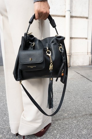 Mala em couro - Preto - Preto