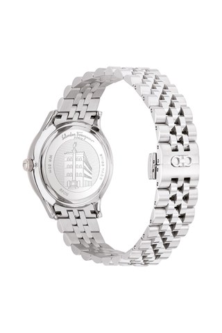 Relógio de quartzo em aço Prateado e branco