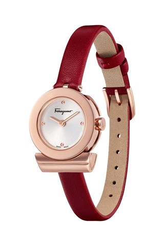 Relógio de quartzo em couro de vitelo e banhado a íon ouro rosa