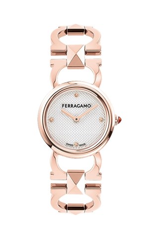 Relógio de quartzo banhado a ouro rosa