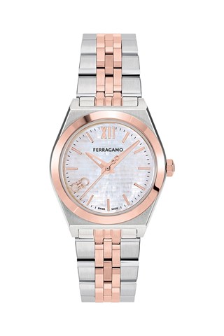 Relógio de quartzo banhado a ouro rosa